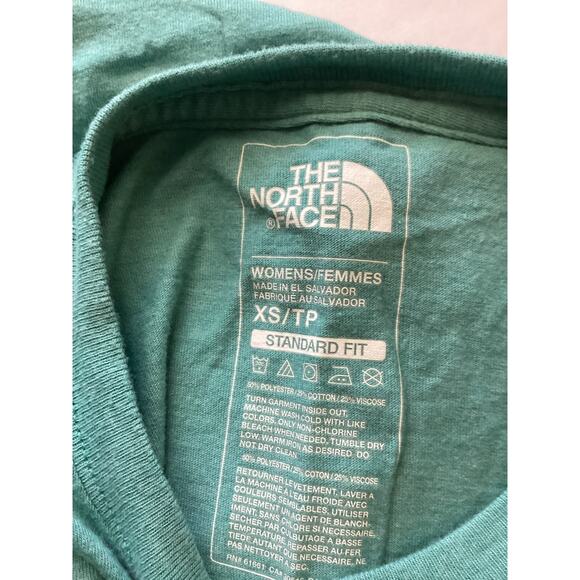 1647 The North Face Women's Short-Sleeve Box Logo Tee Teal Size Extra Small - Picture 3 of 3